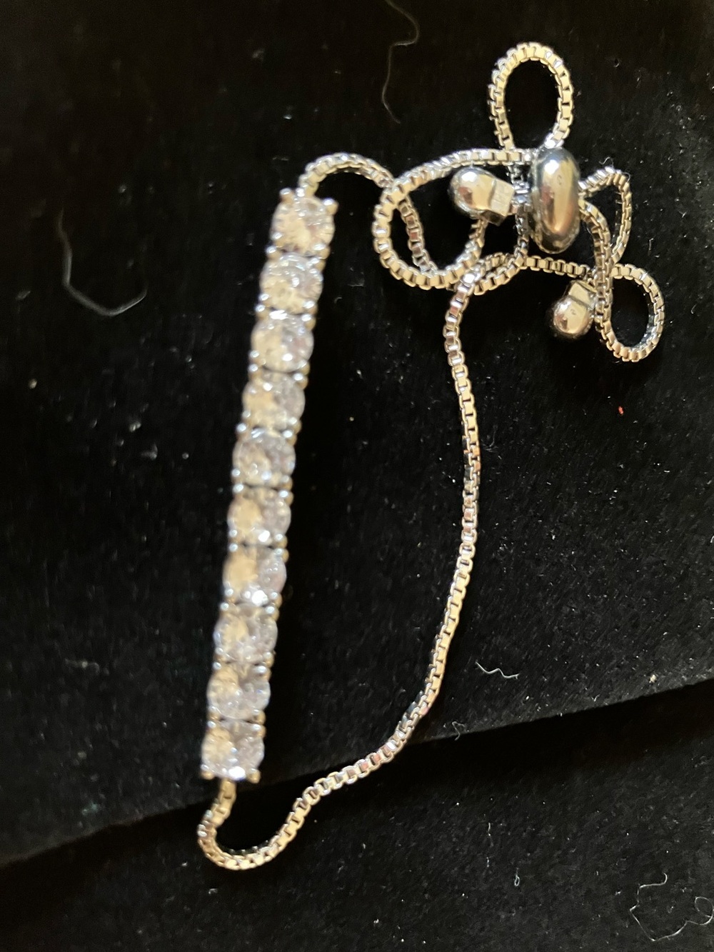 Nine West adjustable rhinestone bar bracelet